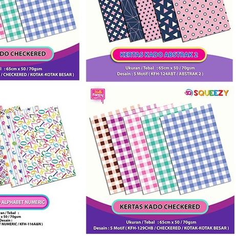 

Kertas Kado Squeezy isi 50 Lembar 5 Motif Campur 65 cm x 50 cm 70 gsm - Polkadot Color