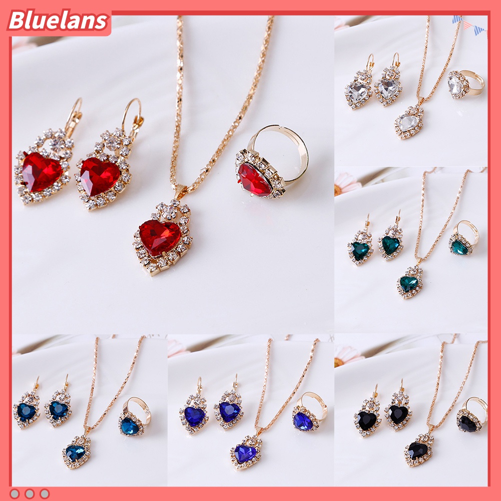 Kalung Liontin Berlian Imitasi Bentuk Hati Untuk Wanita