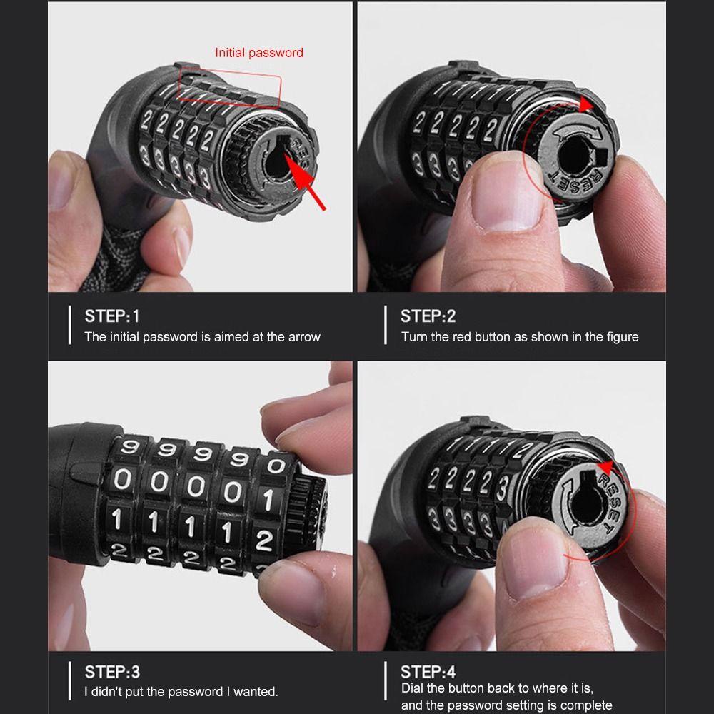 Populer Kunci Password Sepeda Tahan Bor Bersepeda Olahraga Luar Ruangan Motor Rantai Security Lock