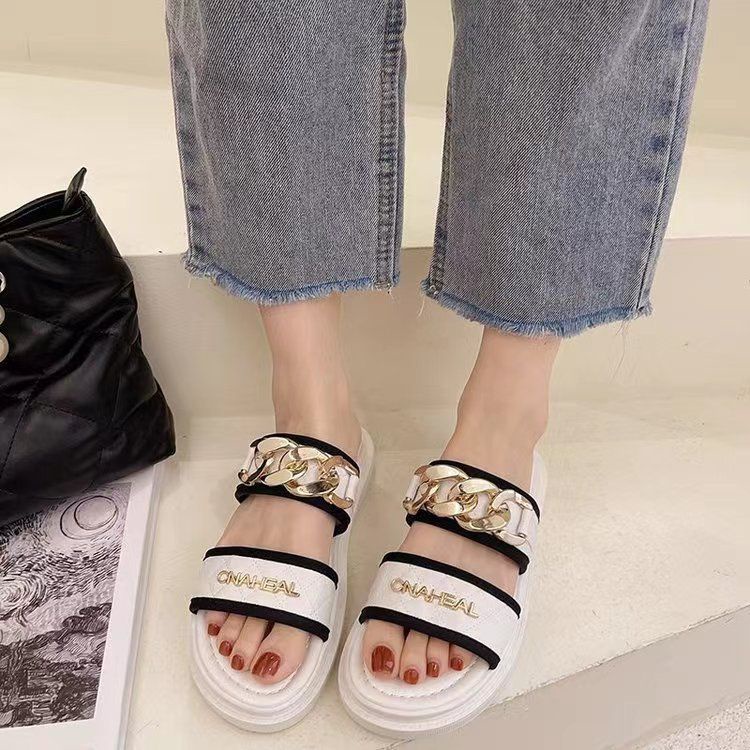 Free Box Sepatu Sandal Wanita NS9524 Sandal Import Fashion Sandal Kasual Slip On Wanita Termurah