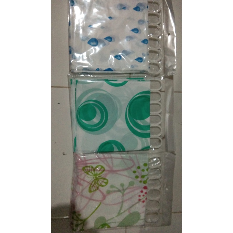 Serbagrosirmurah Harga Economis Tirai Kamar Mandi Shower Curtain Ukuran 180x180 Motif Selambu Kamar Mandi