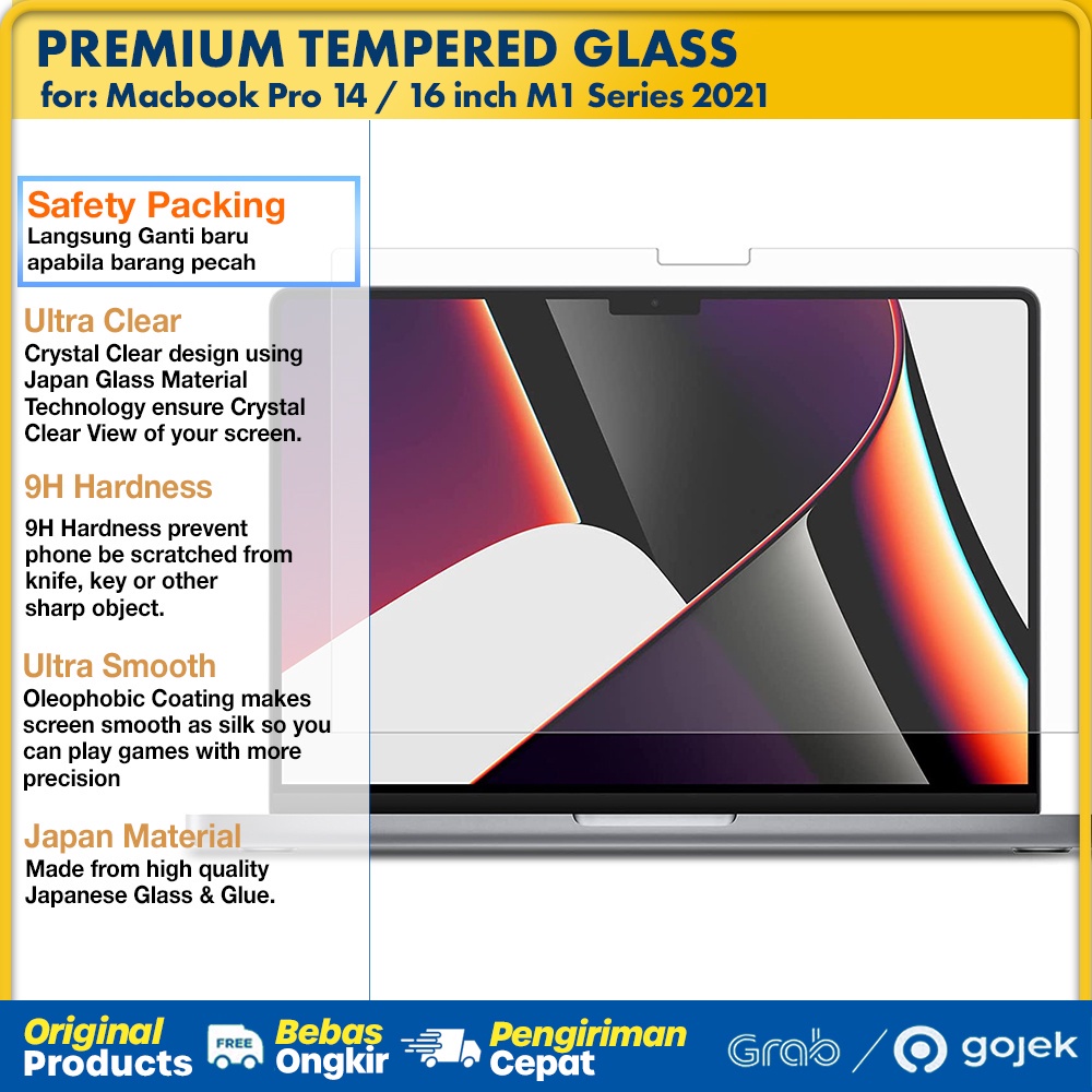 Tempered Glass Macbook Pro M1 14 /16 2021 Spigen Glas tR Slim FC Clear