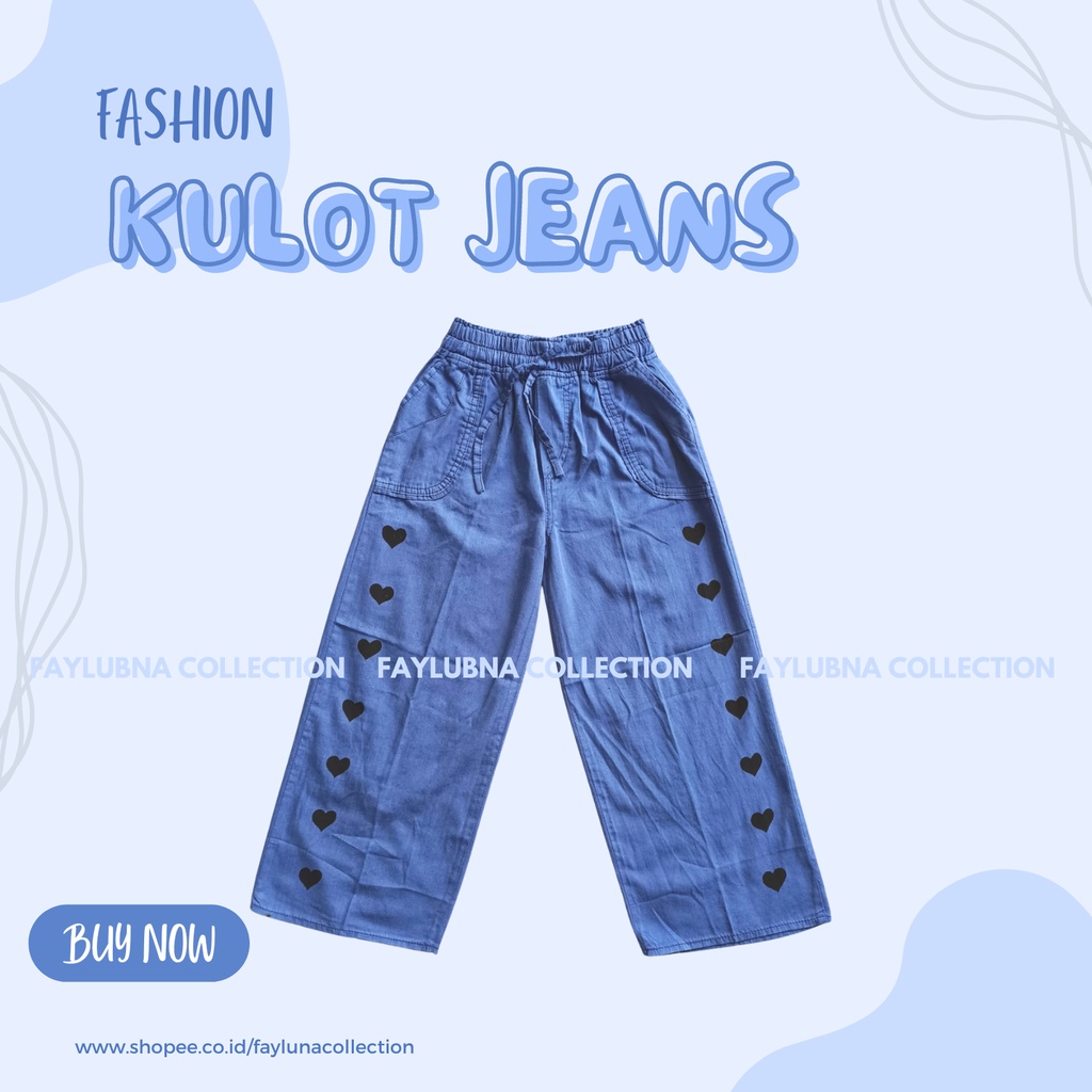 CELANA KULOT JEANS ANAK 4-13 TAHUN / KULOT JEANS ANAK REMAJA / JEANS KULOT TANGGUNG / KULOT ANAK TANGGUNG / CELANA PANJANG ANAK PEREMPUAN