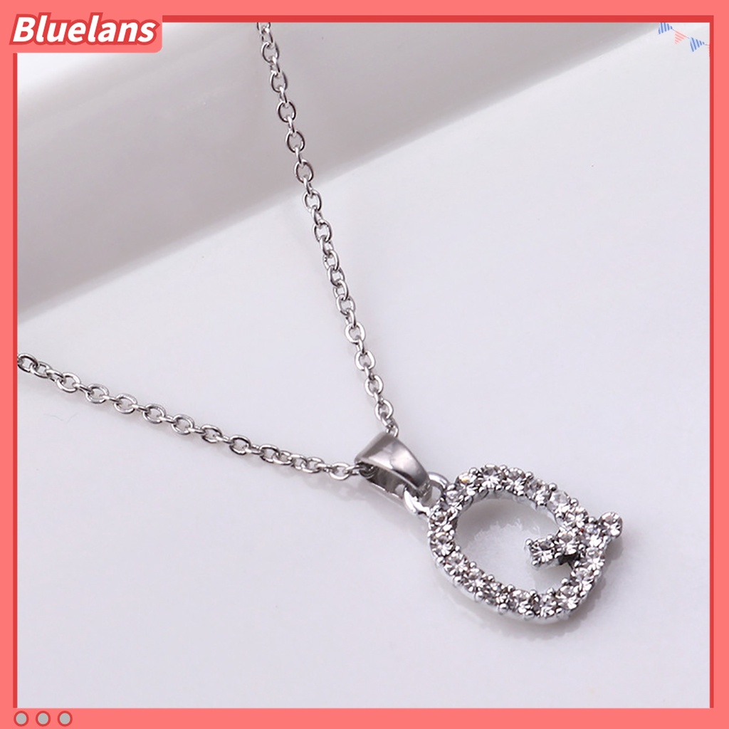 Kalung Choker Hias Liontin 26 Huruf Inggris Bahan Alloy Electroplating Cubic Zirconia Adjustable Untuk Wanita