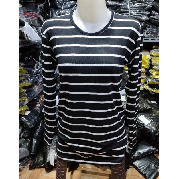 atasan salur belang bahan spandek rayon tebel
