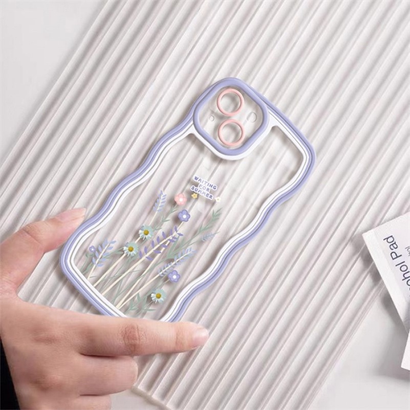 Soft Case Silikon Motif Lukisan Minyak Bunga Lavender Untuk iPhone 14 13 12 11 Pro Max X Xr Xs Max 8 7 6 6s Plus