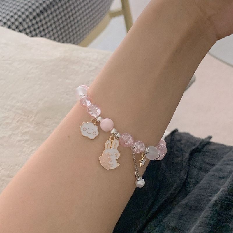 Gelang Tali Kepang Hias Kristal Bunga Butterfly Gaya Korea Untuk Pria Dan Wanita