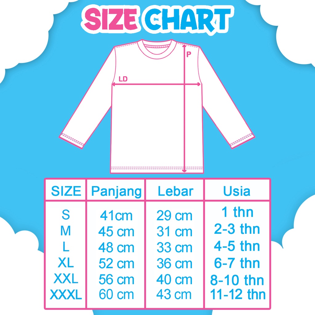 Kaos Anak Series Edukasi Anak Terbaru Kaos Anak Lengan Panjang Unisex Motif Belajar