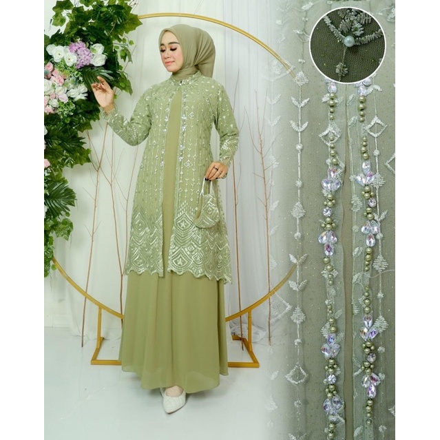 Gamis Cardigan Payet Mewah/Dres kondangan/Gamis Pesta/Gamis Kondangan/Gamis Terbaru/Gamis Nj