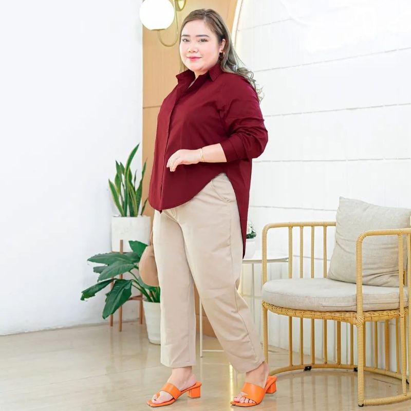 CELANA BAGGY PANTS SUPER JUMBO MUAT BB 70 - 130 KG PREMIUM CELANA KERJA BIG SIZE CELANA BAHAN WANITA JUMBO CELANA KANTOR FORMAL JUMBO CELANA KERJA WANITA JUMBO BAGGY PANTS CELANA WANITA JUMBO