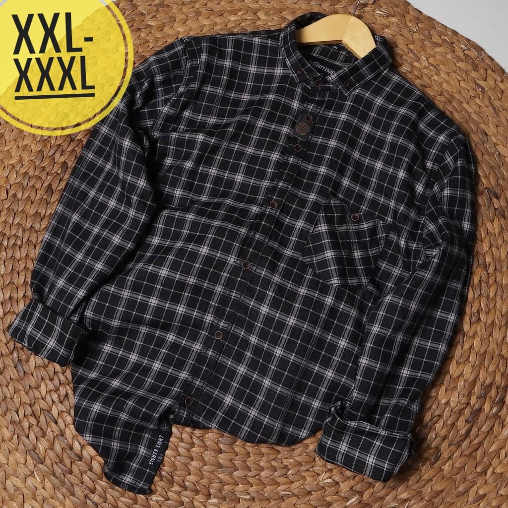 (BISA COD)KEMEJA FLANEL JUMBO PRIA  BRILL EIGHTY EIGHT KEMEJA BIG SIZE KEMEJA OVER SIZE KEMEJA XXL-X