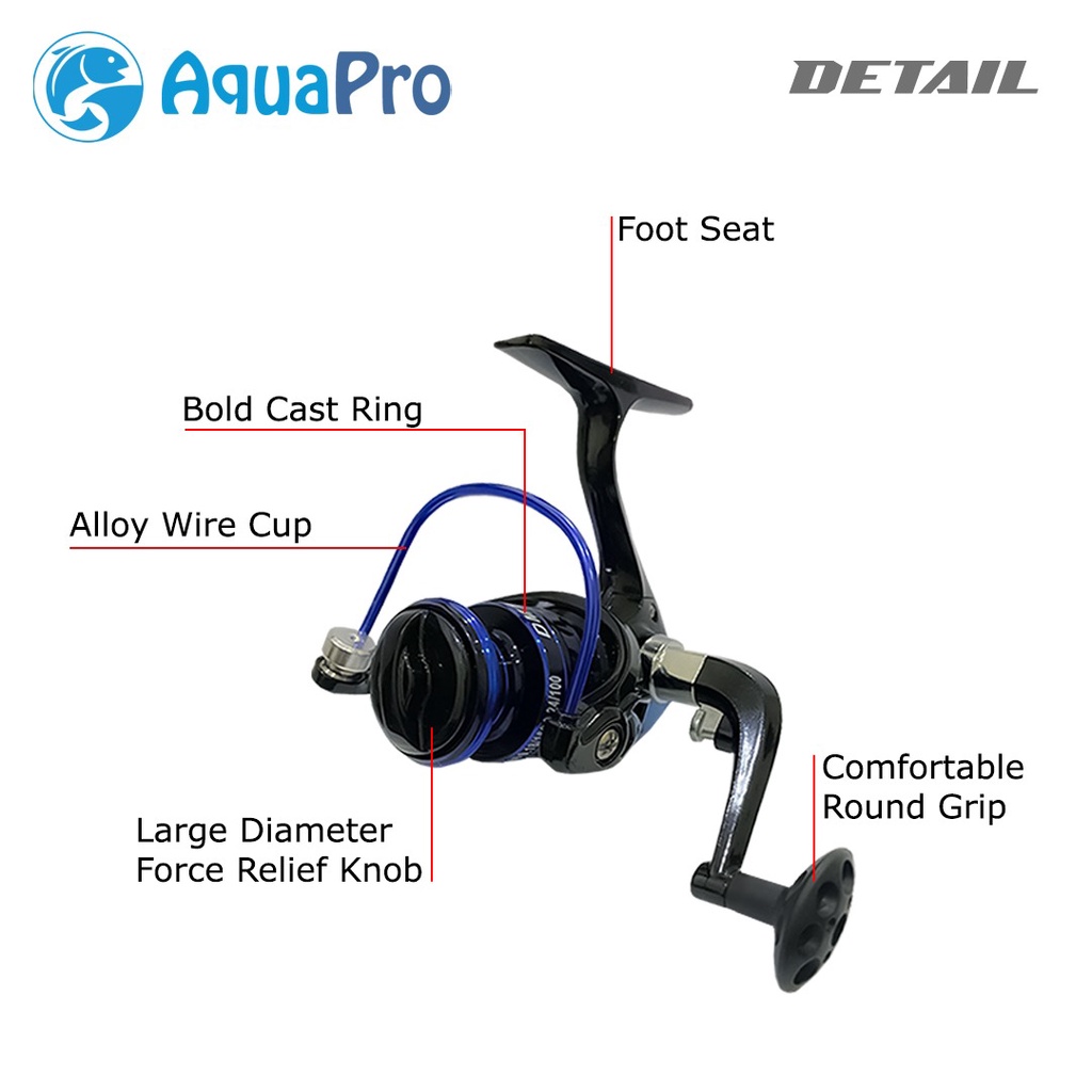 Aquapro DM1000 Reel Pancing Putar Rell Rill Pancing Katrol Kerekan Pancing Fishing Reel Spool Metal Aluminium