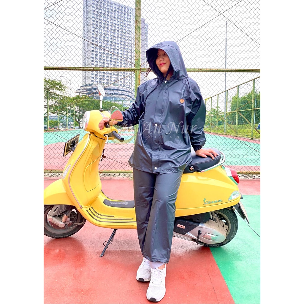JAS MANTEL HUJAN SETELAN PRIA WANITA DEWASA RAINCOAT ANTI REMBES MERK AN NUR