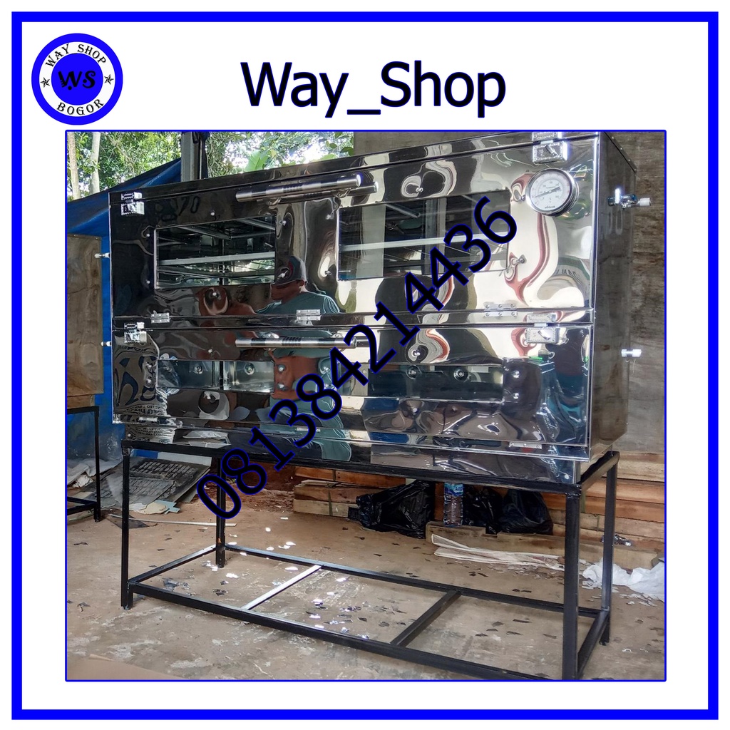 Oven Gas Lengkap,Paket Oven Antikarat/Oven Gas Stainles Ukuran 120 x 55 | Open Gas + Roda + PACKING 