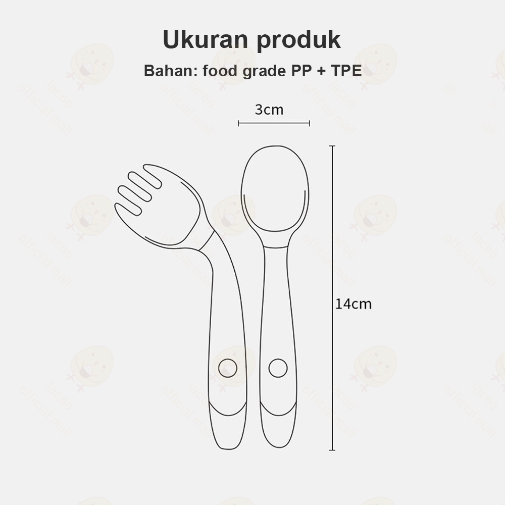 Lacoo Set sendok garpu makan bayi flexible Mpasi peralatan Makan Bayi silicone alat makan bayi dengan Kotak