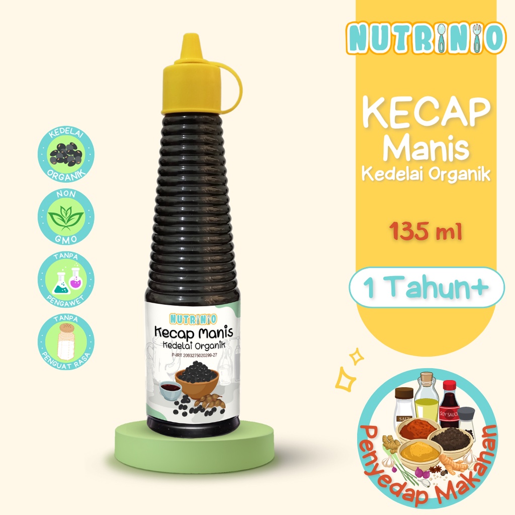 

NUTRINIO - Kecap Organik Bernutrisi 135 ml |Kecap Manis Non MSG Non Pengawet | Kecap MPASI