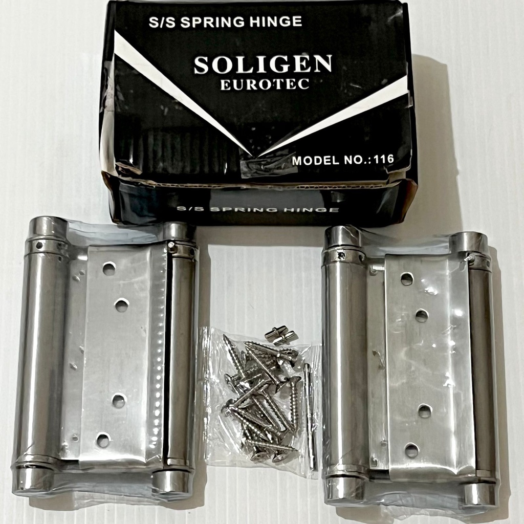 Spring Hinge / Engsel Per Pir Stainless Soligen 3&quot; 4&quot; [1set]