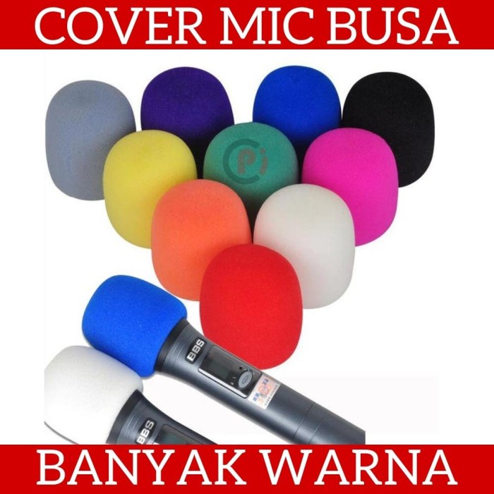 Cover Mic / Sarung Mik Microphone Bahan Busa Tebal Banyak Warna Warni