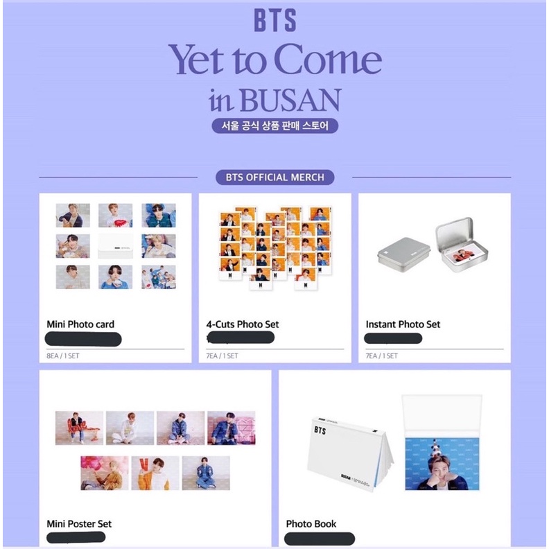 BTS YET TO COME YTC BUSAN MERCH MPC