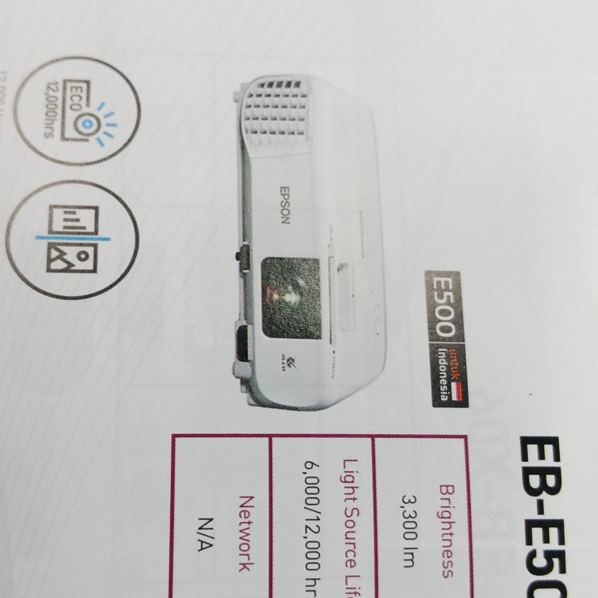 Lcd Proyektor Epson e500 3300Ansi Xga