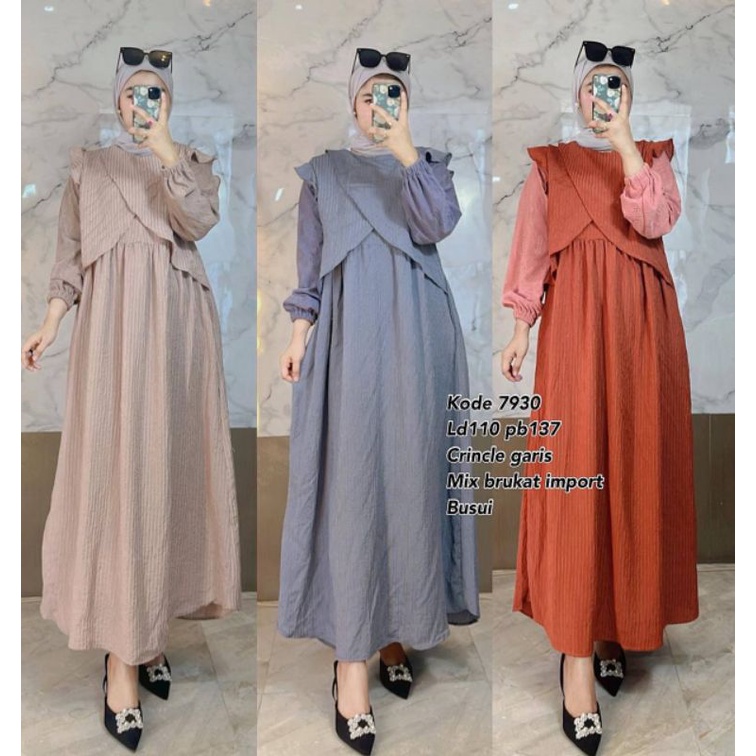 GAMIS CRINKLE SALUR PREMIUM BY BETTINA/ GAMIS SALUR BUSUU