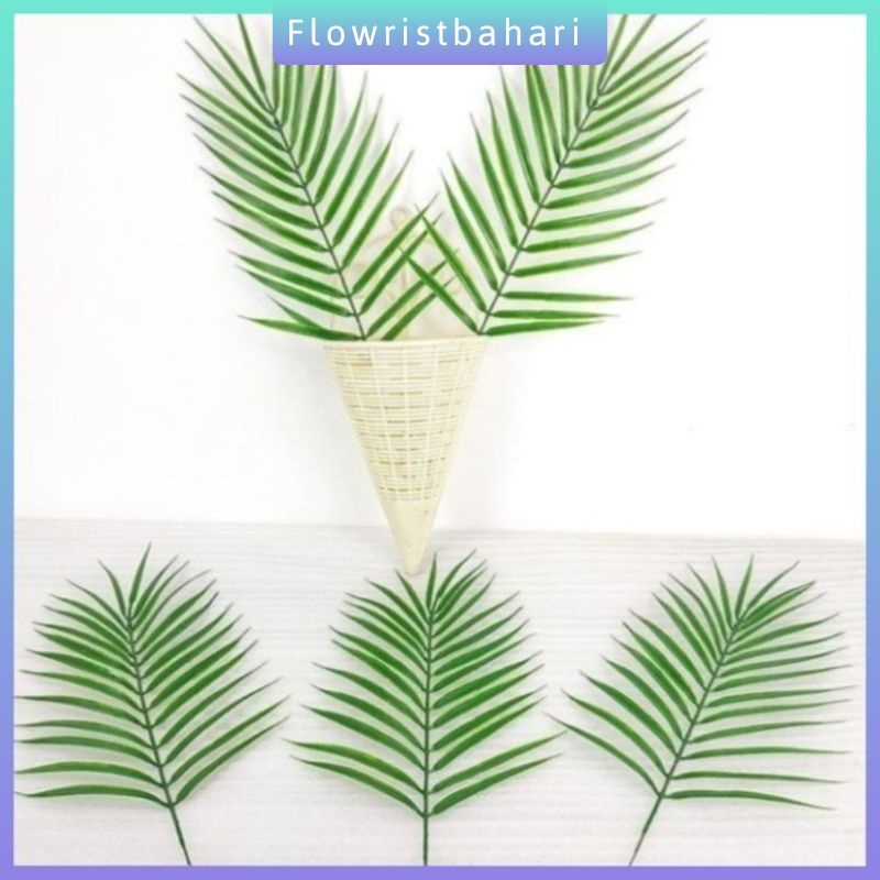 Daun Palem dekorasi pelaminan daun hias palem plastik dekorasi artificial 1 Lusin