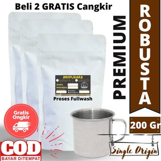 

Kopi Robusta Premium 200Grm Kopi Petik Merah Bisa Pilih Biji Atau bubuk