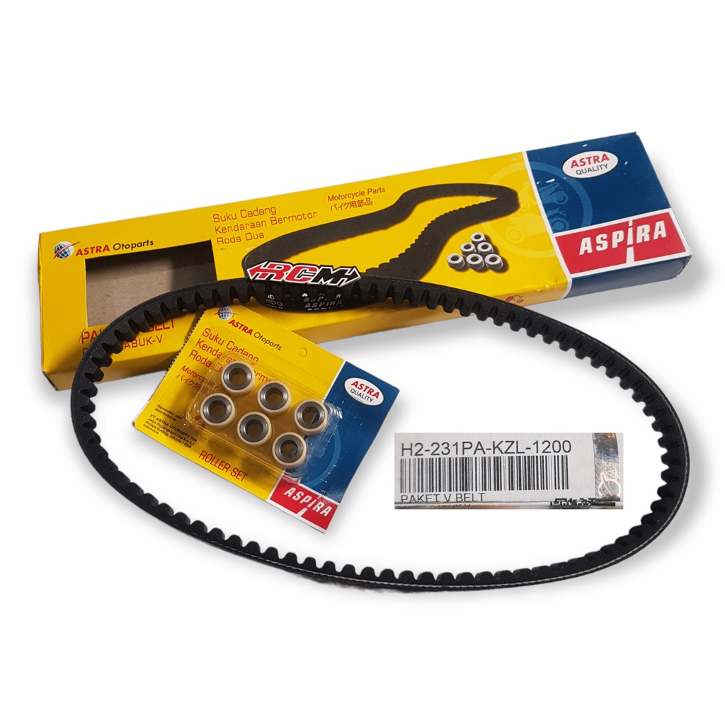 H2-231PA-KZL-1200 VBELT V-BELT VANBELT VAN BELT TALI PENGGERAK SET SUDAH SAMA ROLLER ROLER BEAT FI VARIO FI SCOOPY F1 SPACY FI ORI ORIGINAL ASPIRA ASTRA OTOPARTS ASLI
