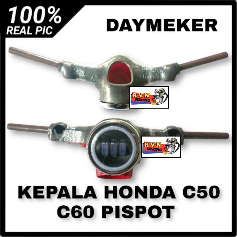 KEPALA HONDA C50 C60 BATOK HONDA C50 C60 PISPOT SET BATOK ATAS BAWAH DAN LAMPU DAYMEKER BAHAN PLAT B