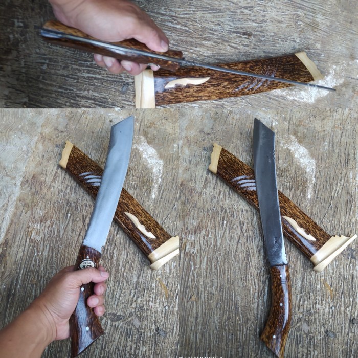 Golok Kerja Pull Tang Baja Per Kayu Ruyung Super