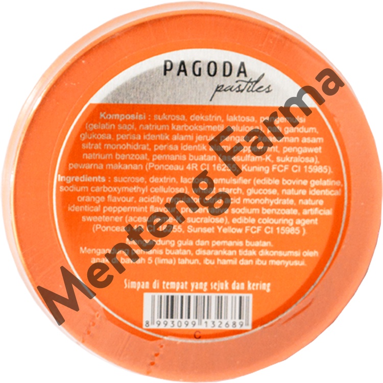 Pagoda Pastiles Rasa Jeruk 20 Gram - Permen Pelega Tenggorokan