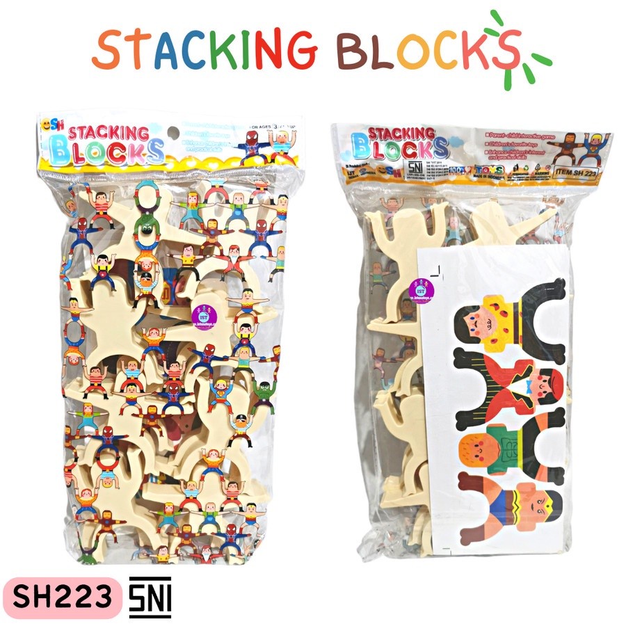 Susun Balok Keseimbangan Mainan Kreatifitas Edukasi Anak Stacking Blocks Balancing Toys SH 223 //MAINAN MONOTORING ANAK //MAINAN KREATIF ANAK//MAINAN MURAH// MAINAN ANAK 2 3 4 5 6 7 THN