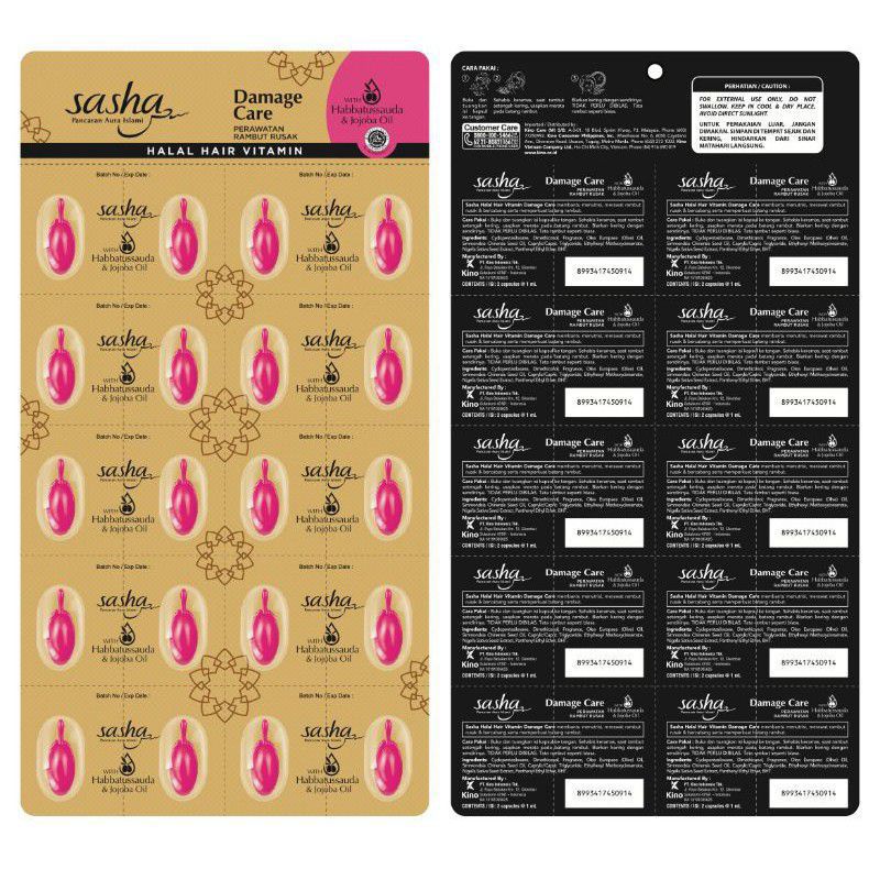 Sasha Hair Vitamin Blister With habbatusauda isi 20 capsule