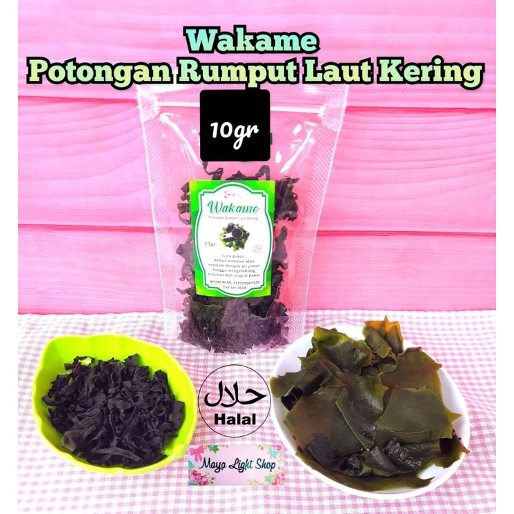 Wakame 5gr 10gr rumput laut nori kering dried seaweed sup rumput laut halal miso soup jepang