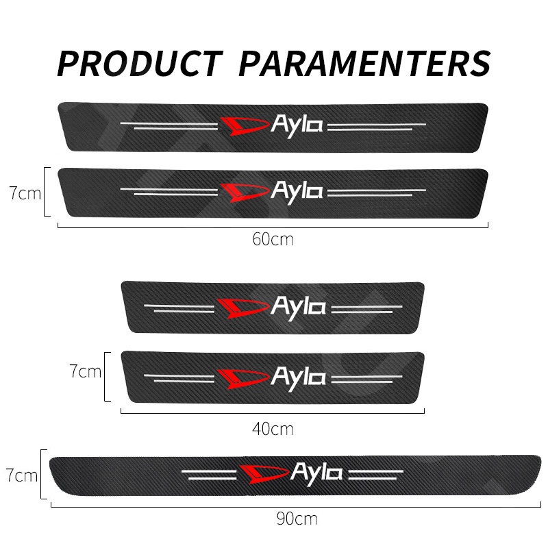 Daihatsu Ayla Carbon Fiber Car Door Sticker Protector Auto Threshold Strips Sticker Anti Gores