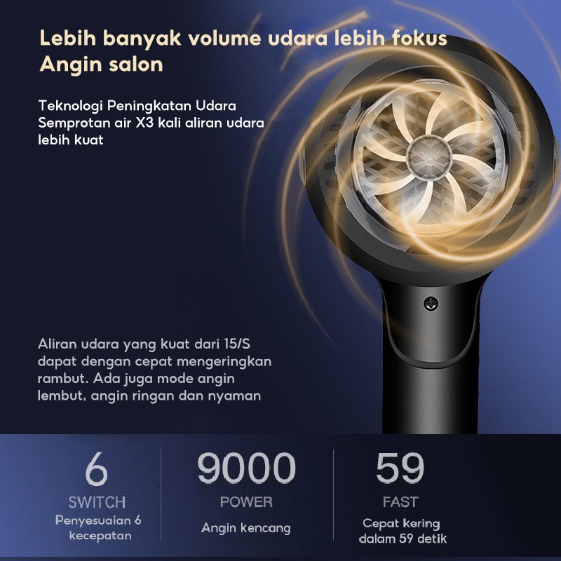 Hontop Hair dryer 2000W Pengering Rambut Angin Kencang Cepat Kering  Termurah Daya tinggi-3