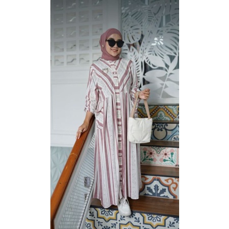 SANDRINA MIDI DRESS BAHAN KATUN TRISET