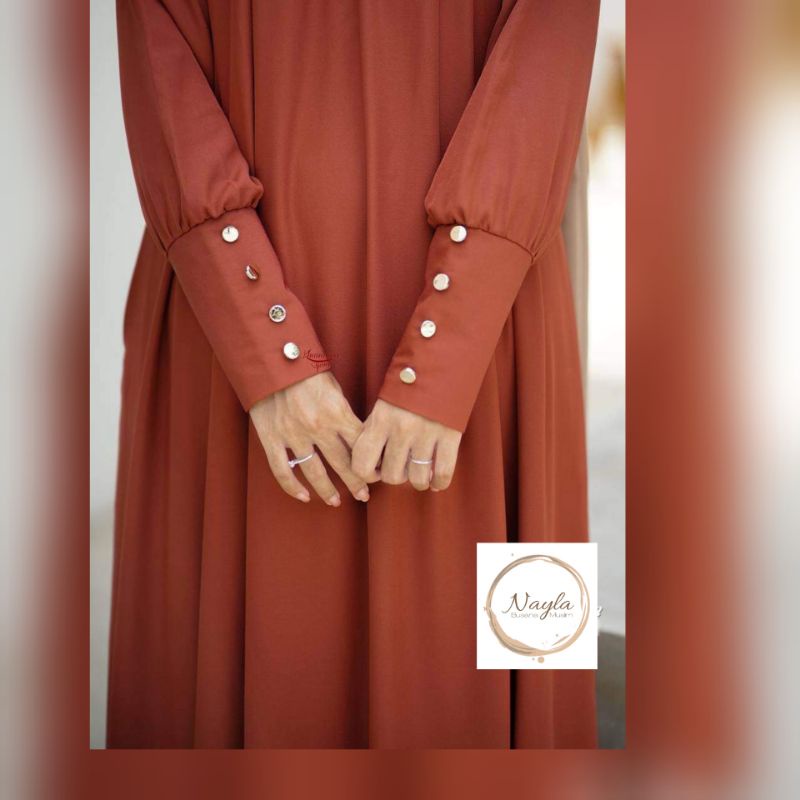 Fashion Abaya, Dress, gamis basic polos muslimah premium kancing full mewah