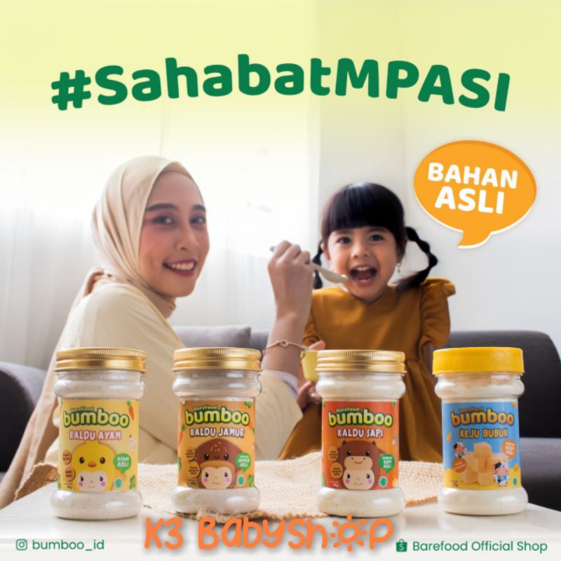 Barefood Bumboo Kaldu Asli Ayam Jamur Keju Asli Bubuk bumbu masak penambah rasa makanan anak MPASI bayi No MSG garam gula penambah rasa Australia Cheddar Cheese weight gain BB booster penambah berat badan anak