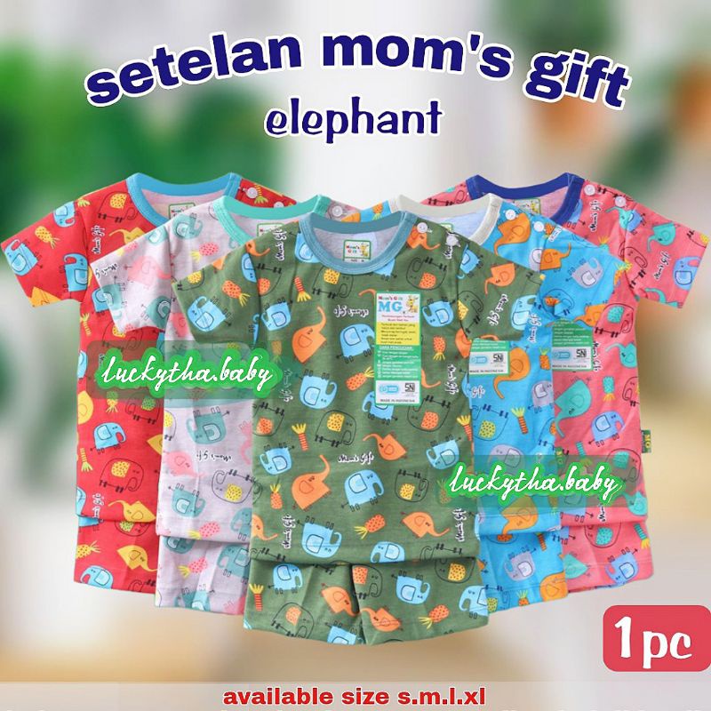 Setelan anak mom's gift Pendek elephant,scape world / Setelan bayi harian Pendek / mom gift setelan pendek/ setelan mom's gift pendek cewe cowo scape world