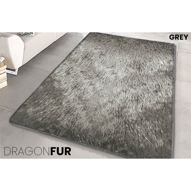 KARPET BULU SURPET/KASUR KARPET/TIKAR BULU RASFUR EMPUK PREMIUM ALL SIZE ANTI SLIP - 150x90cm, Grey 