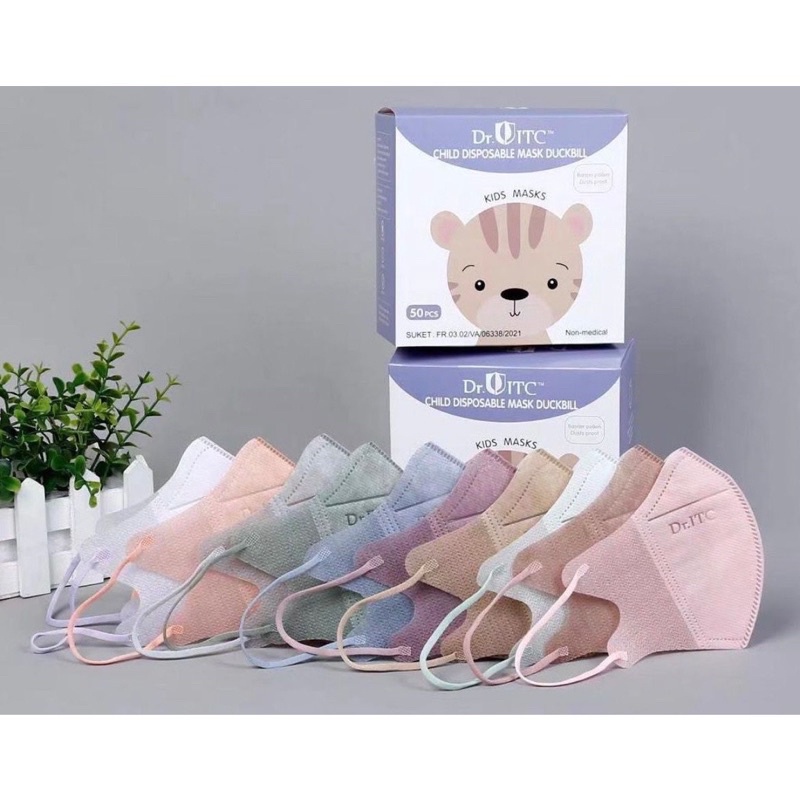 MASKER DUCKBILL ANAK/MASKER ANAK DISPOSABLE MASK MASKER ANAK DUCK BILL 3D (50pcs)