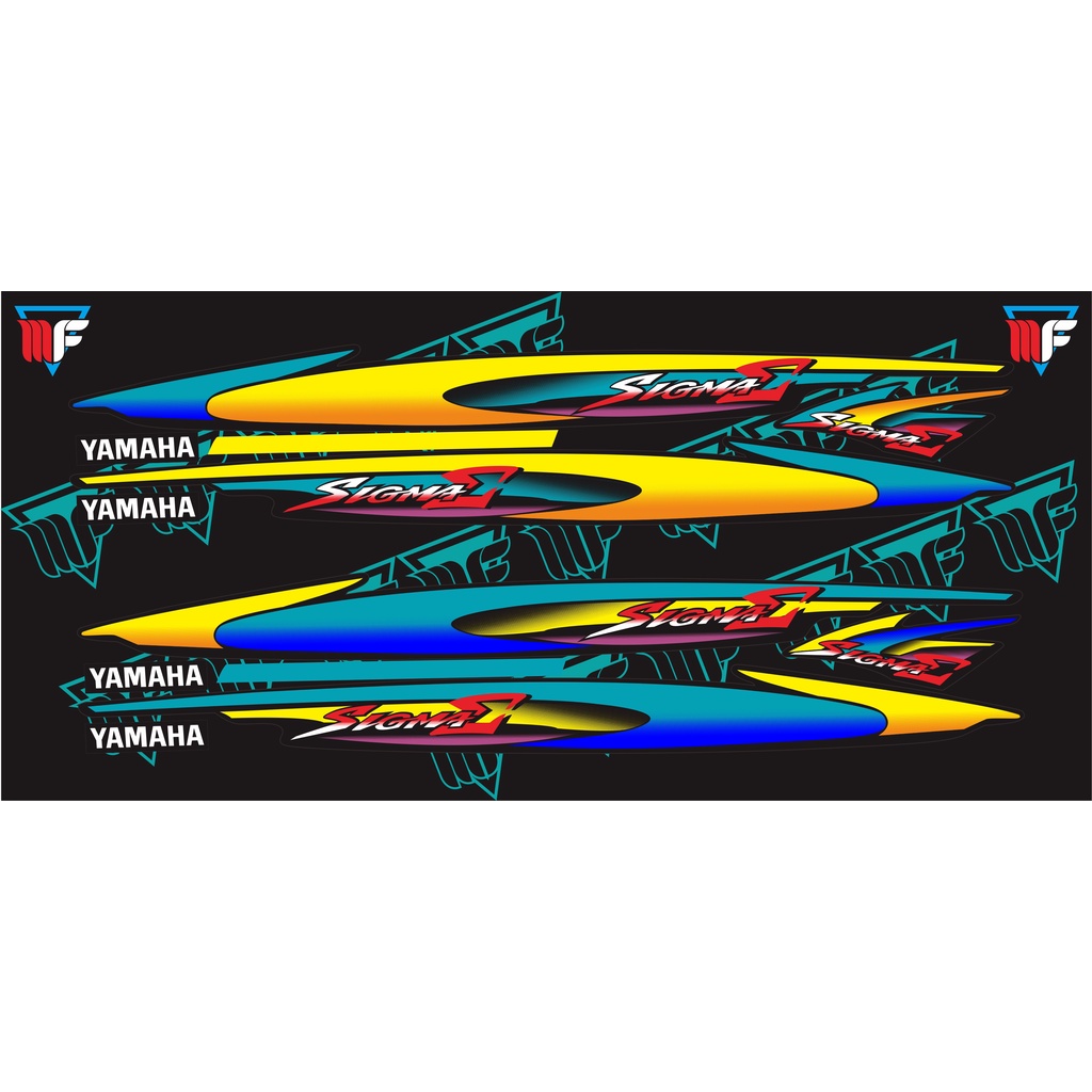 STRIPING YAMAHA SIGMA HITAM BIRU LIS STANDAR VARIASI