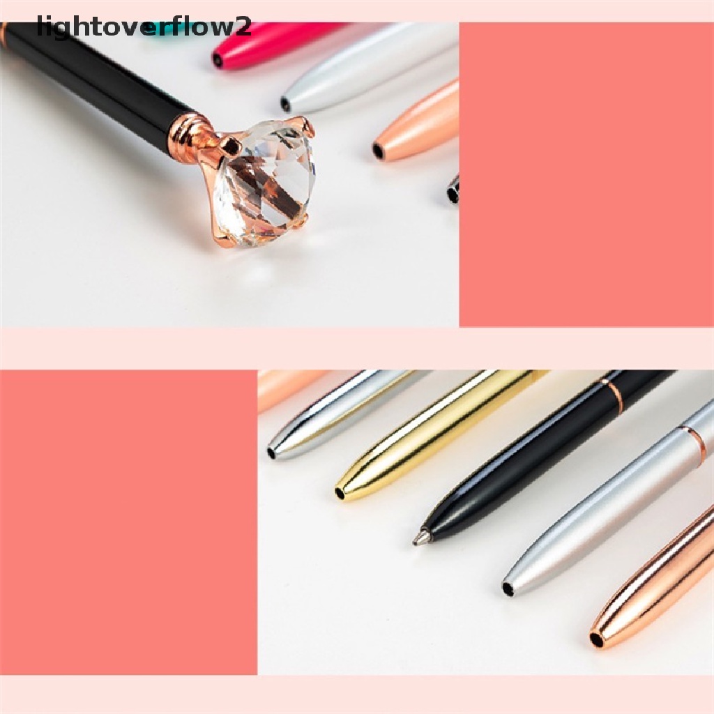 (lightoverflow2) Pulpen Dengan Hiasan Kristal Imitasi Untuk Hadiah