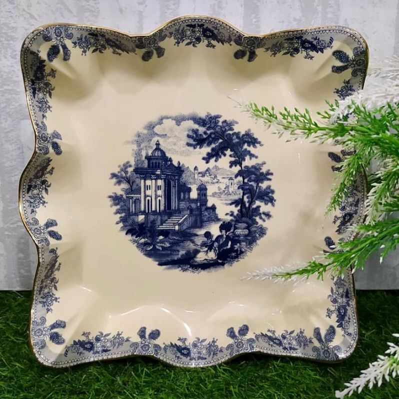 piring saji persegi keramik/piring saji keramik motif windsor