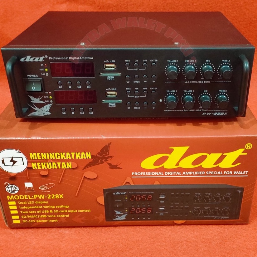 AMPLI WALET DAT PW 228 X AMPLIFIER DAT 2 PLAYER 4 CHANNEL