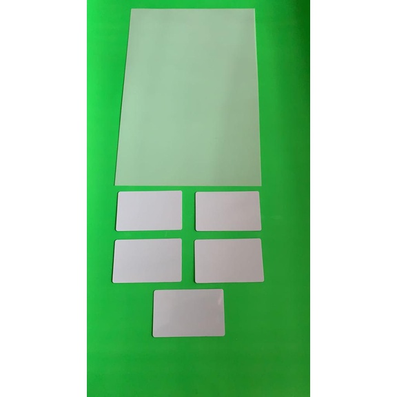 

PVC ID CARD SUDAH DI PLONG 5 PCS / BAHAN ID SUDAH DI POTONG UKURAN KTP ATM / PVC SATUAN
