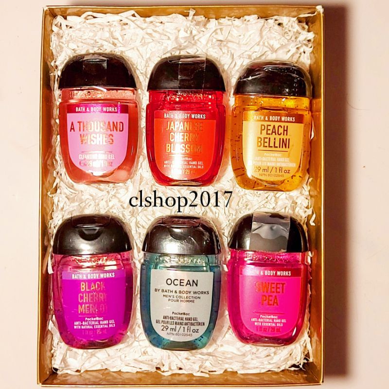 BATH &amp; BODY WORKS BBW PAKET GIFTSET HAMPERS POCKETBAC REFILL ANTI BACTERIAL HAND GEL WITH ESSENTIAL OILS 29 ML 2IN1 3IN1 4IN1 5IN1 6IN1 7IN1 A THOUSAND WISHES ATW ENERGY BLACK CHERRY MERLOT CACTUS BLOSSOM PURE WONDER EUCALYPTUS SPEARMINT IN THE STARS ITS