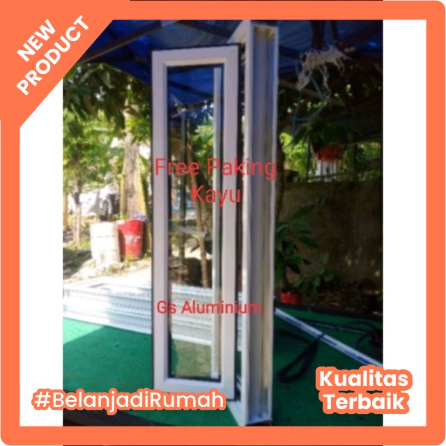 Kusen jendela aluminium 40x150 Free paking kayu