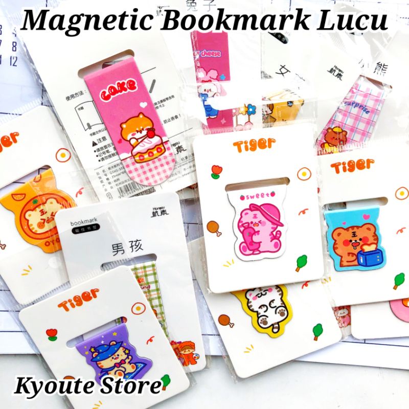 

Cute Magnetic Bookmark / Penanda Batas Bacaan Buku Magnet Gambar Hewan lucu